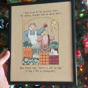 Completed and Framed Country Cross Stitch